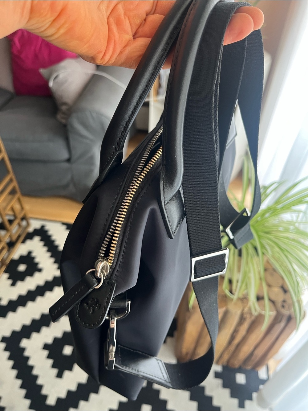 WANT Les Essentiels Black Nylon Shoulder Tote with Top Handles - Picture 10 of 11